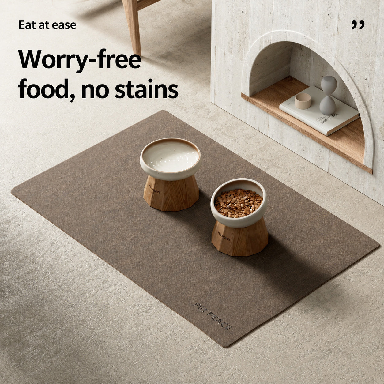 Waterproof Wood Grain Pet Mat