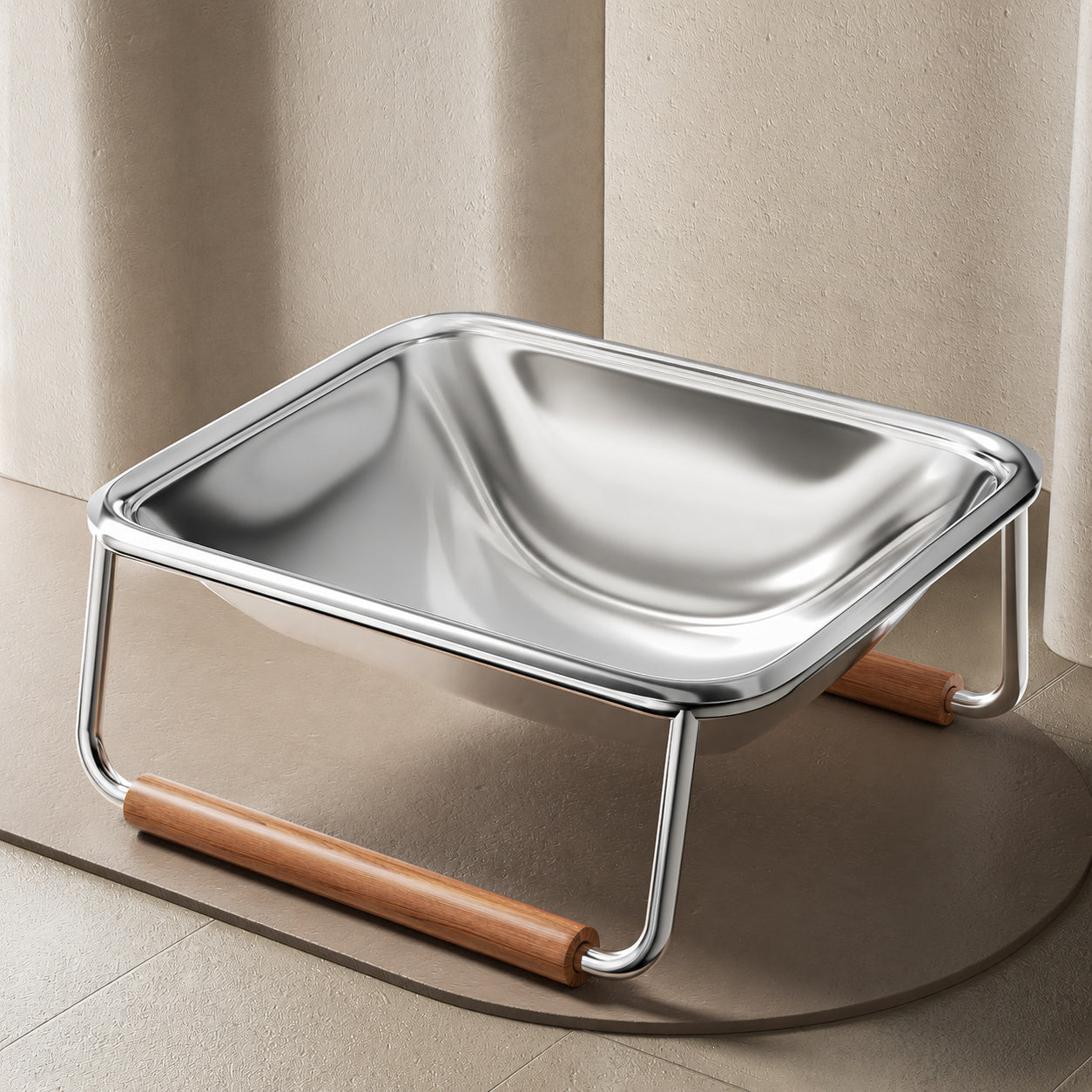 Elevated Tilted Stainless Bowl