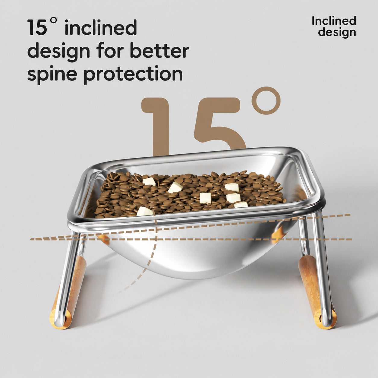 Elevated Tilted Stainless Bowl