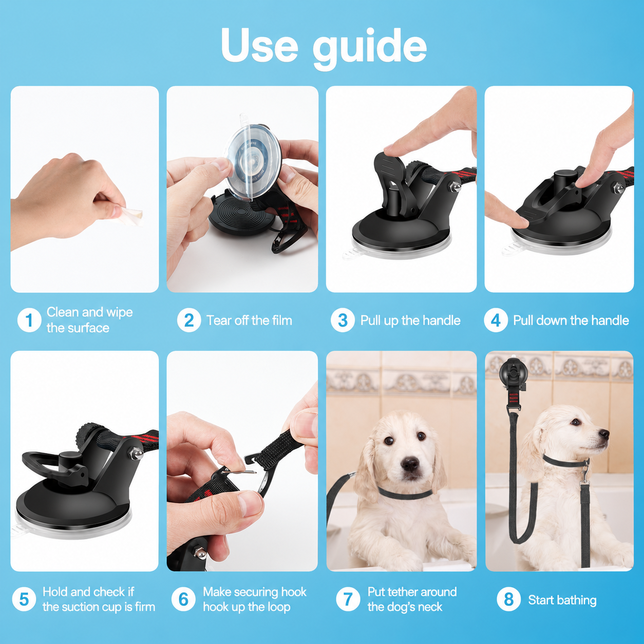 Hands-Free Suction Grooming Tether