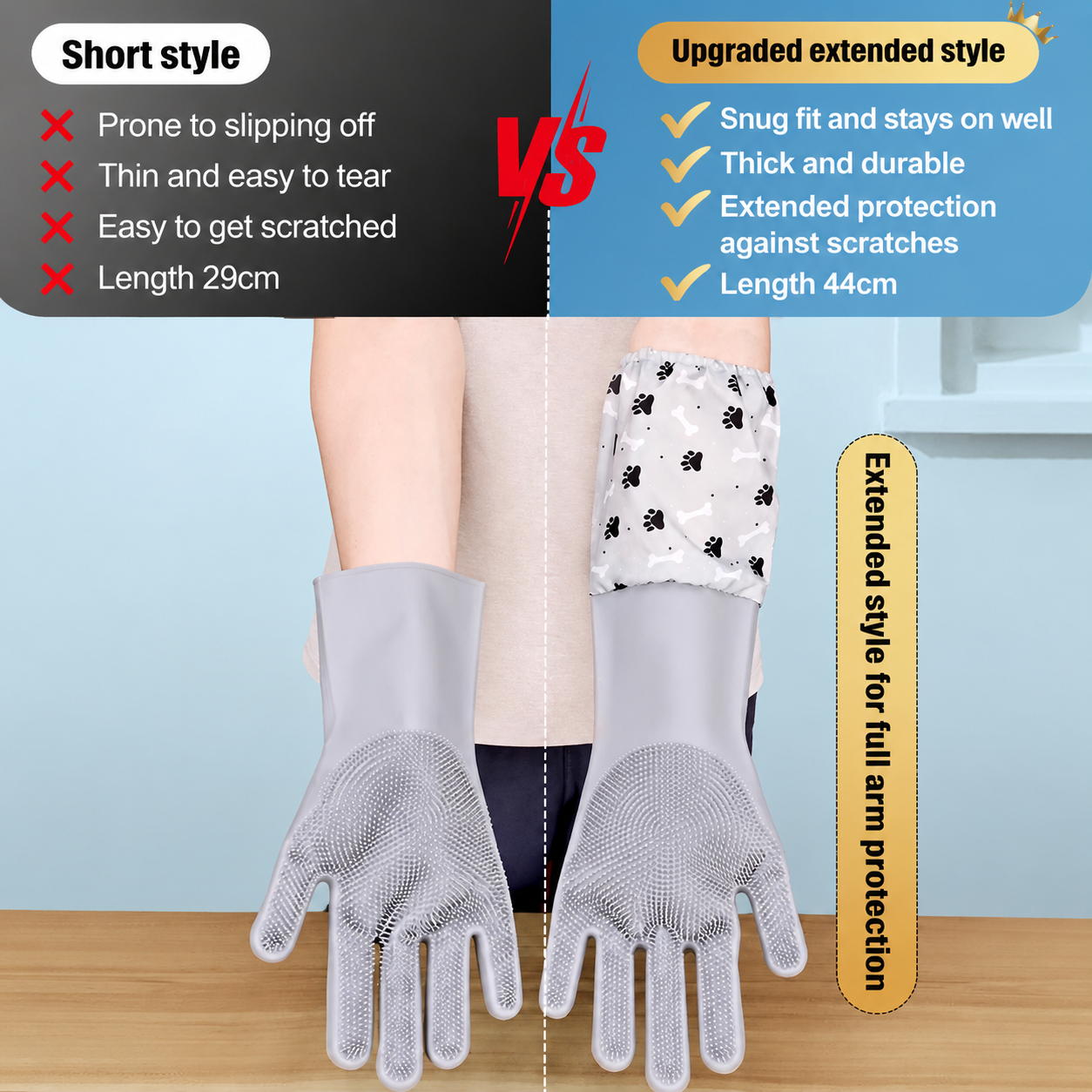 Silicone Pet Bath Gloves