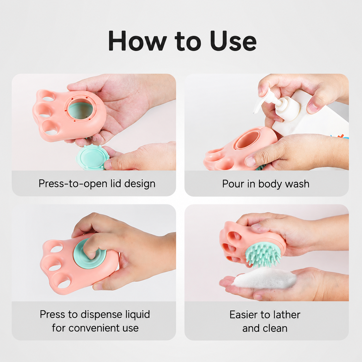 Silicone Bath Dispenser Brush