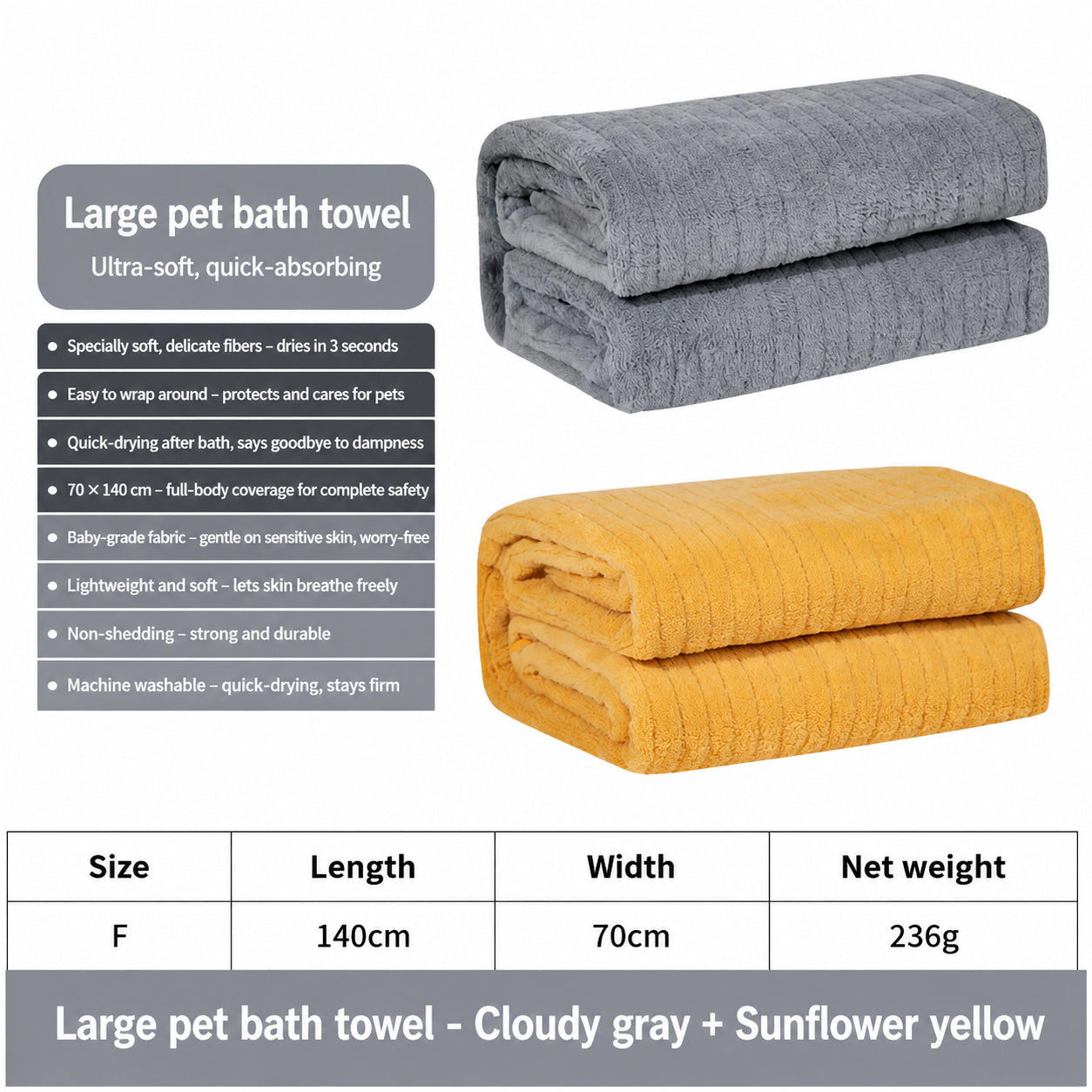 Quick-dry Plush Pet Towel
