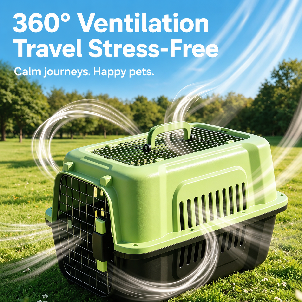360° ventilated travel crate