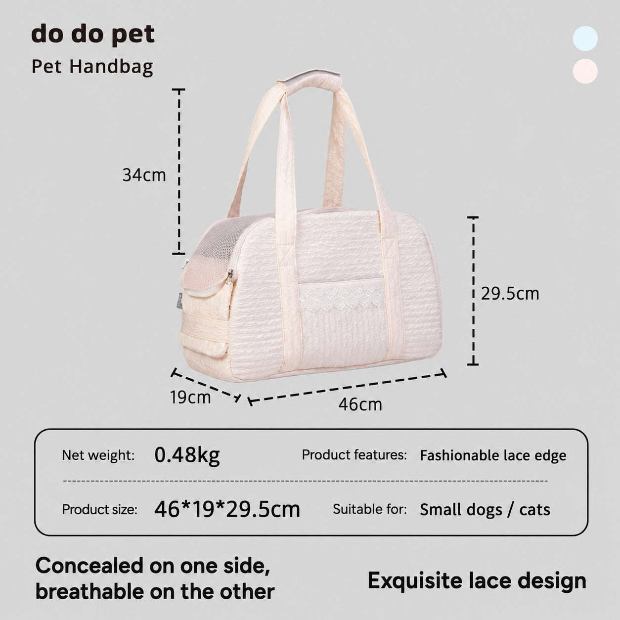 Lace Pet Carrier Tote