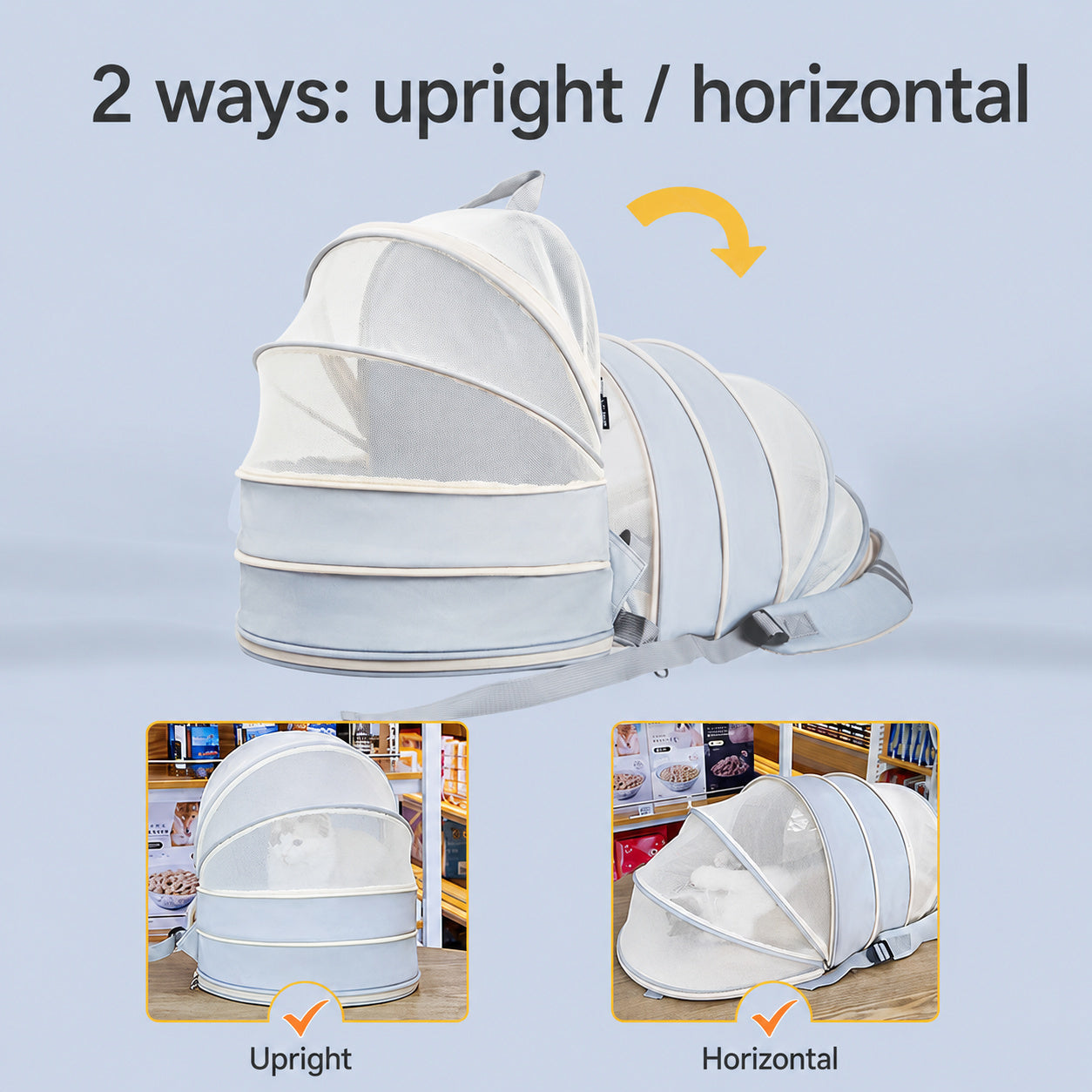 Expandable Mesh Pet Backpack