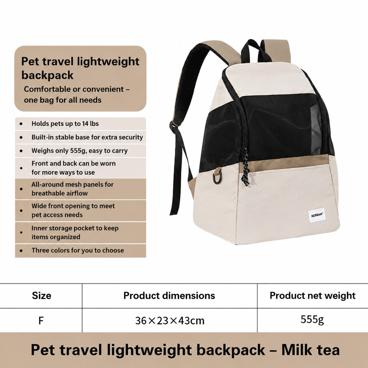 Mesh Cat Backpack Carrier