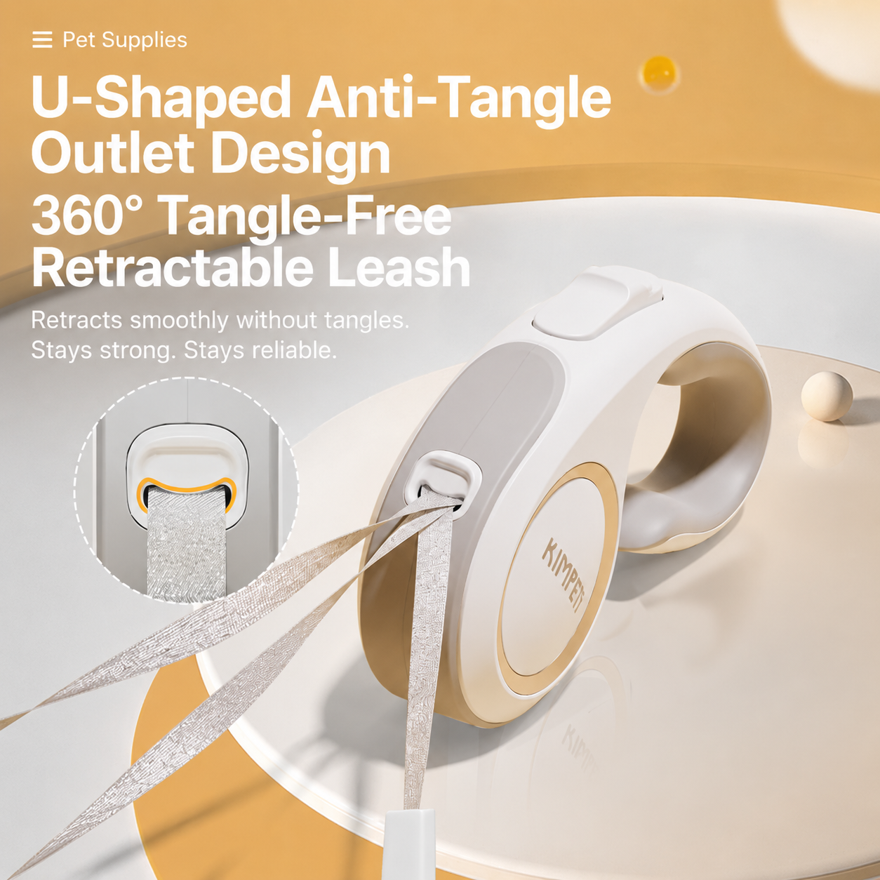 Smooth-glide retractable pet leash