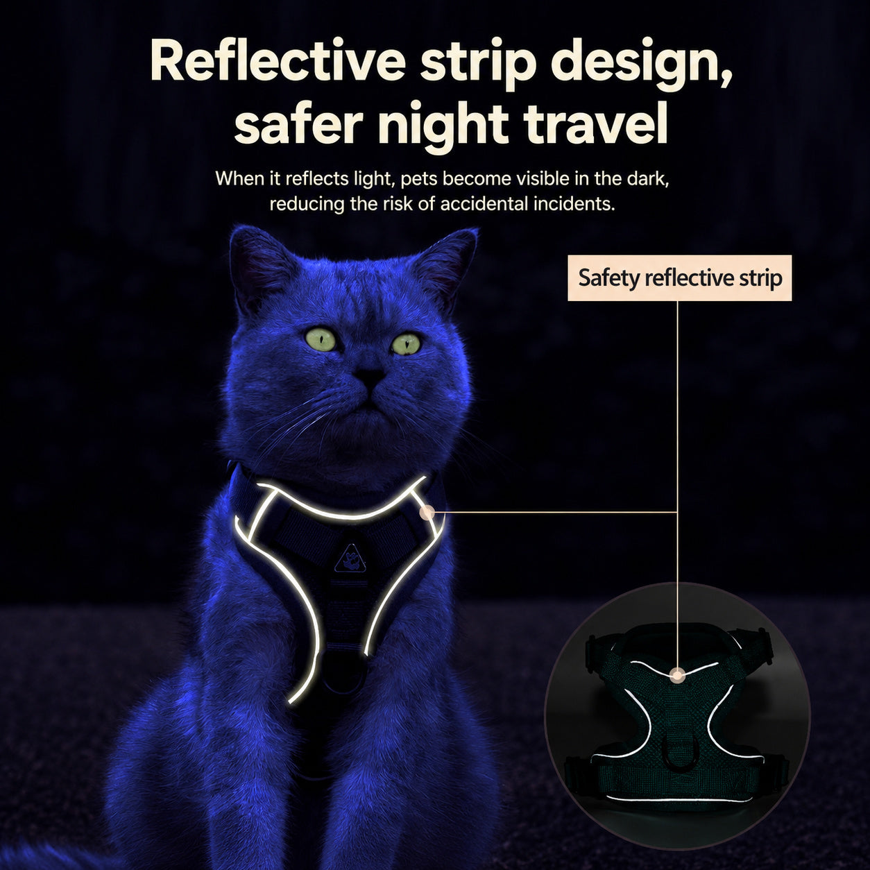 Escape-proof Reflective Cat Harness