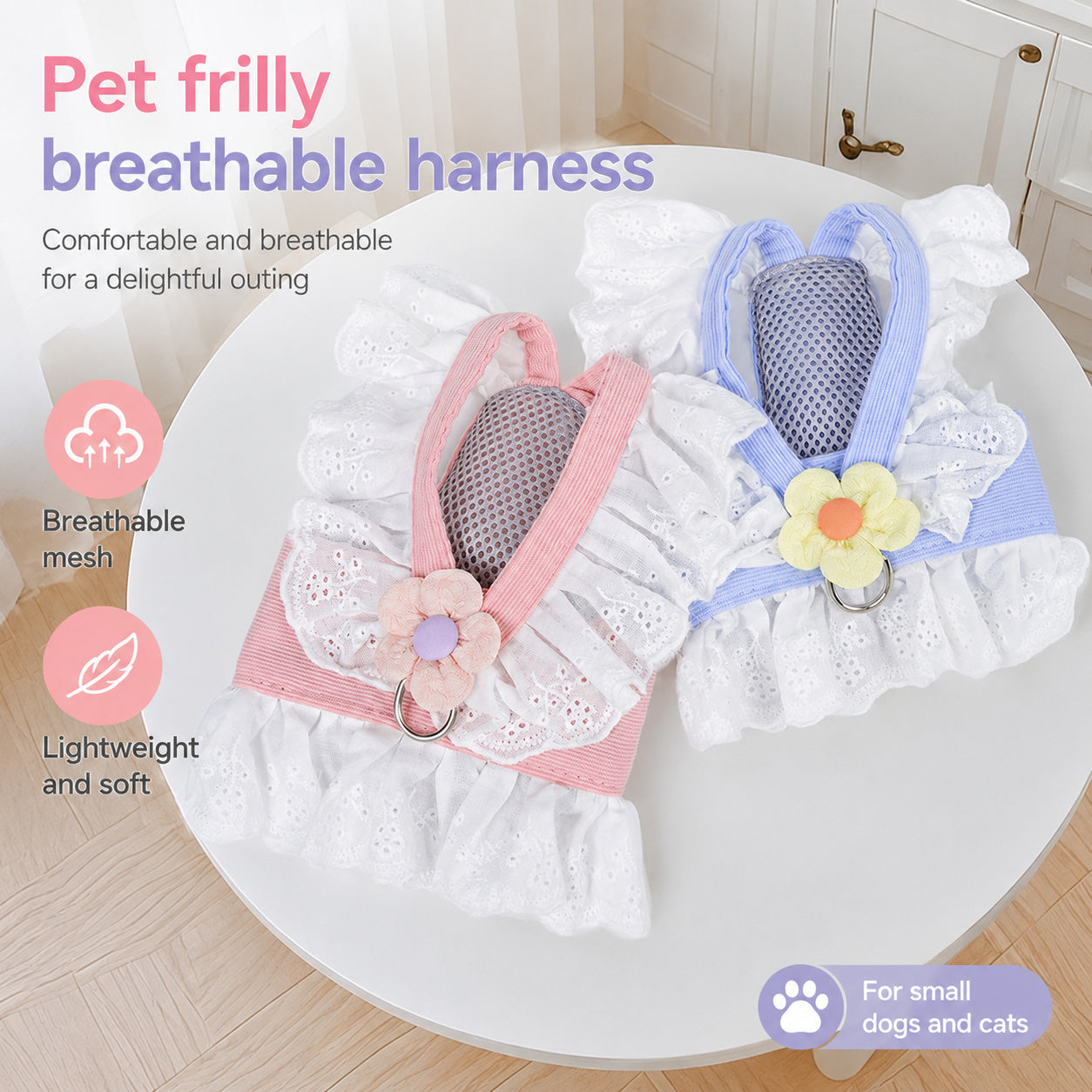 Ruffle Cat Harness Set