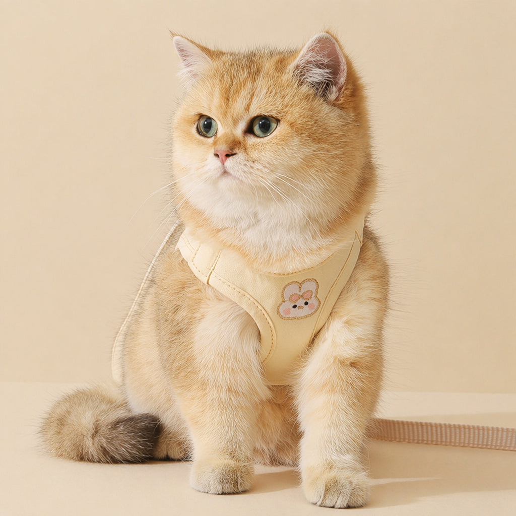 Bunny Embroidered Cat Harness