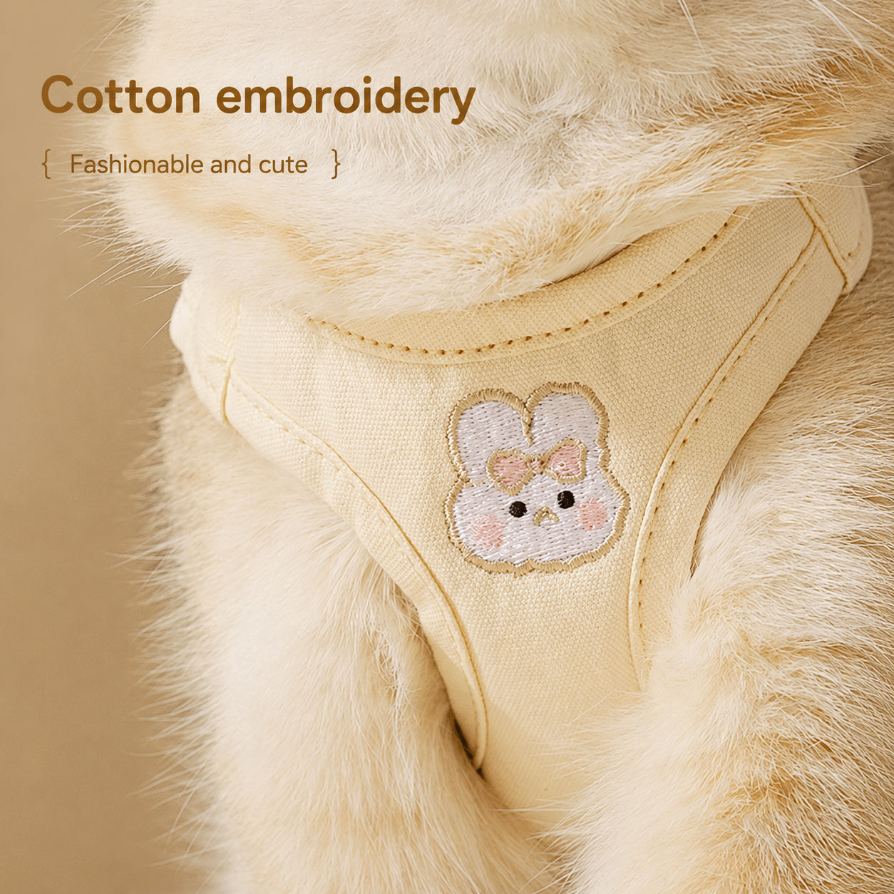 Bunny Embroidered Cat Harness