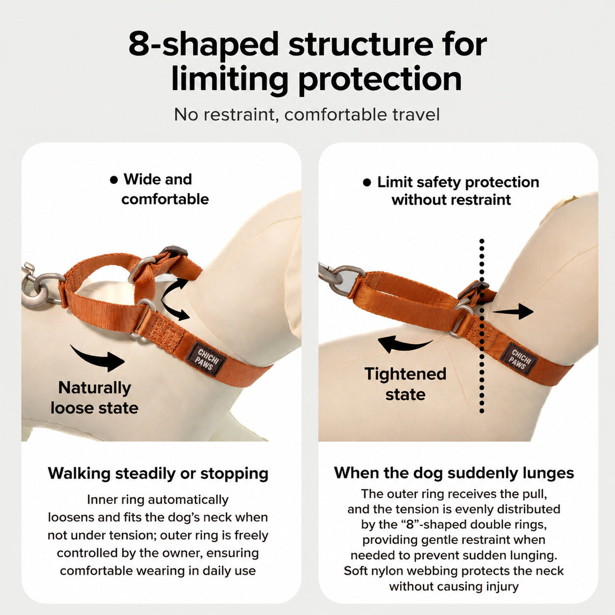 Figure-8 Escape-proof Collar Leash
