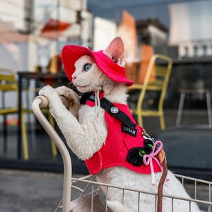 Denim Harness With Sun Hat