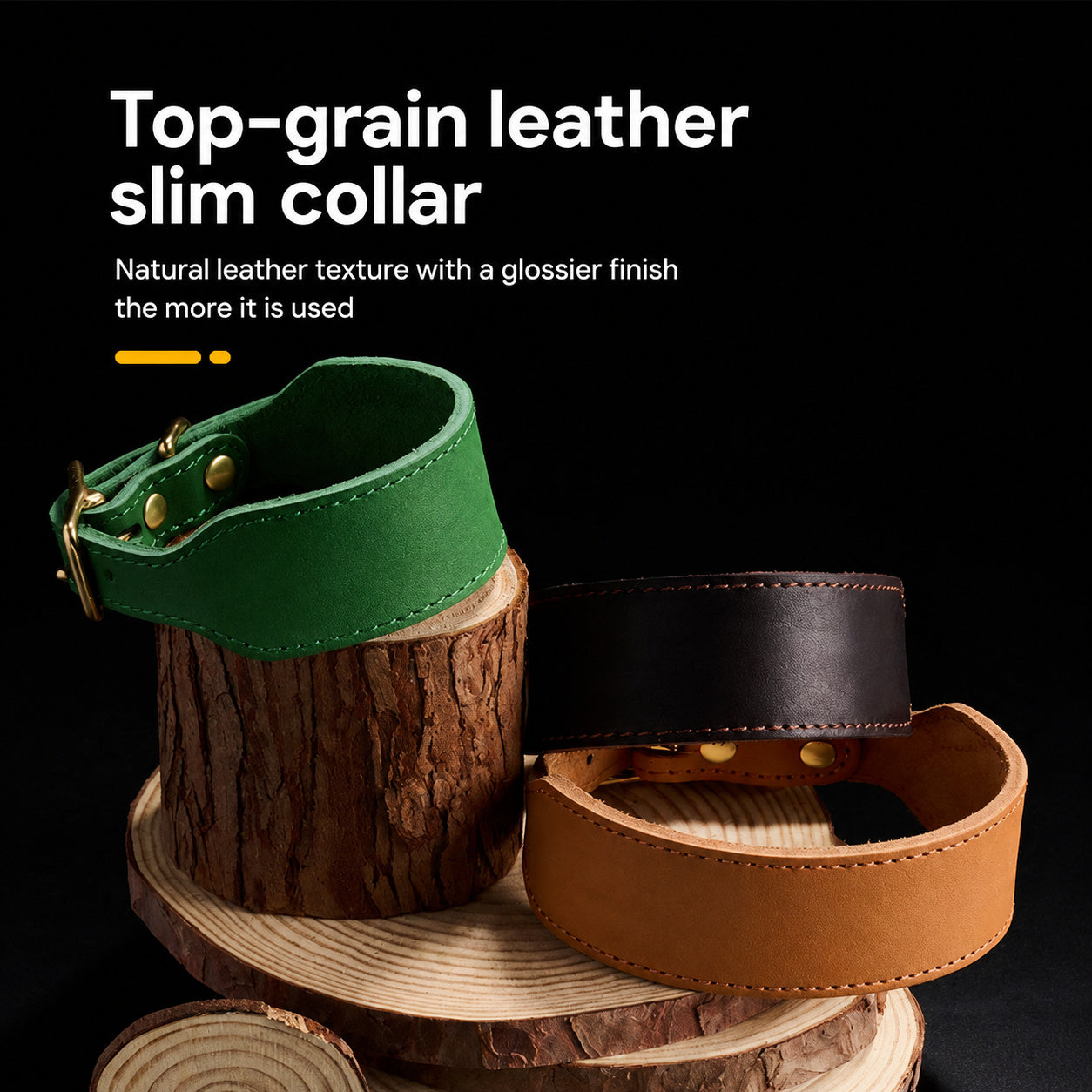 Top-grain Leather Dog Collar