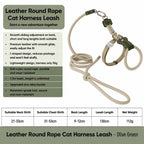 Adjustable Leather Harness Leash