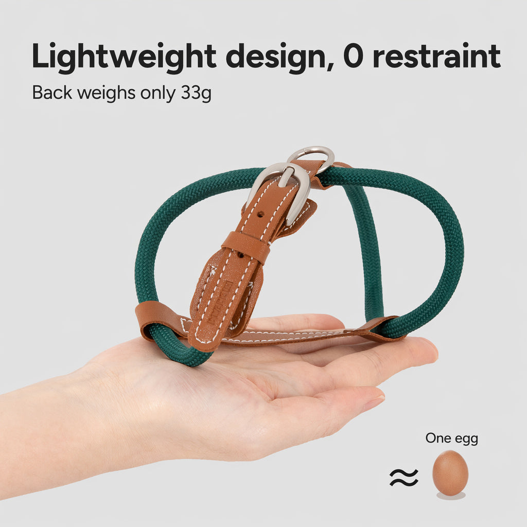 Adjustable Leather-trim Harness Set