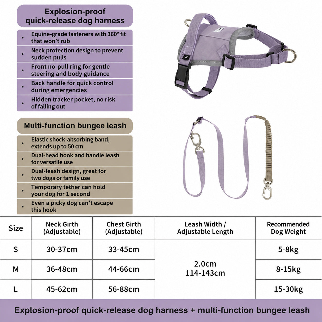 Hands‑Free Dual‑Clip Dog Leash