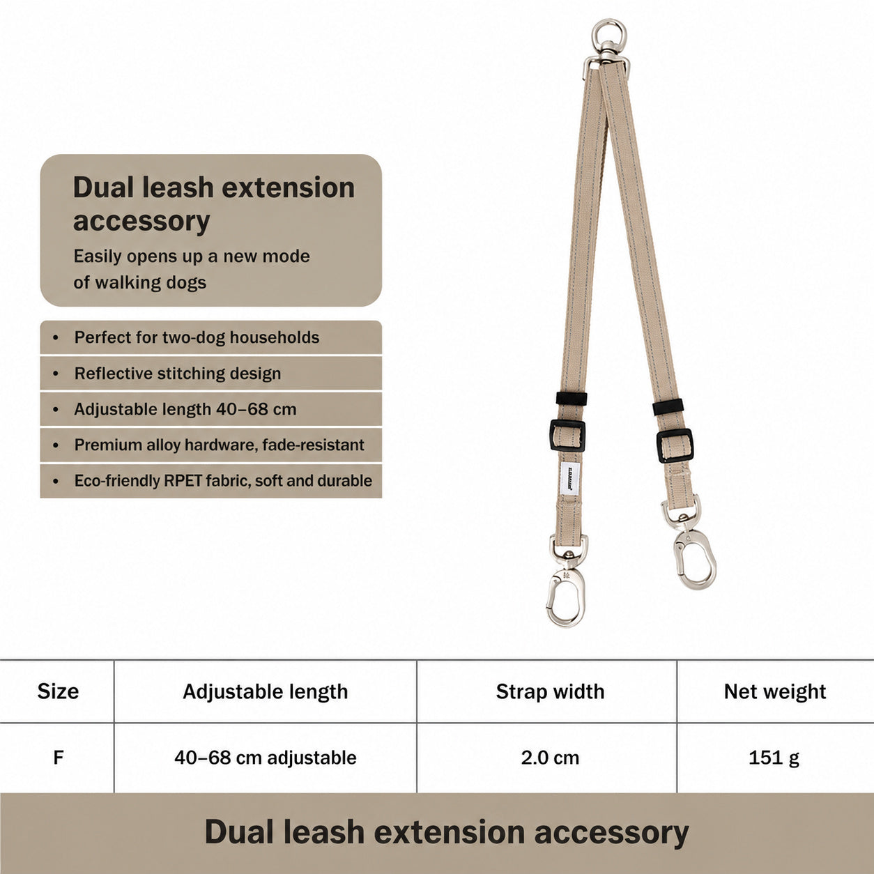 Hands‑Free Dual‑Clip Dog Leash