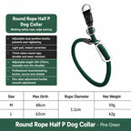 Pine-green Semi-slip Leash Collar