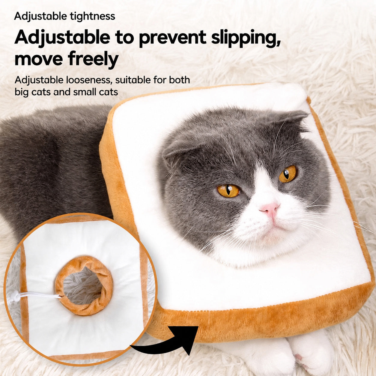 Plush Toast Soft Pet Neck Pillow