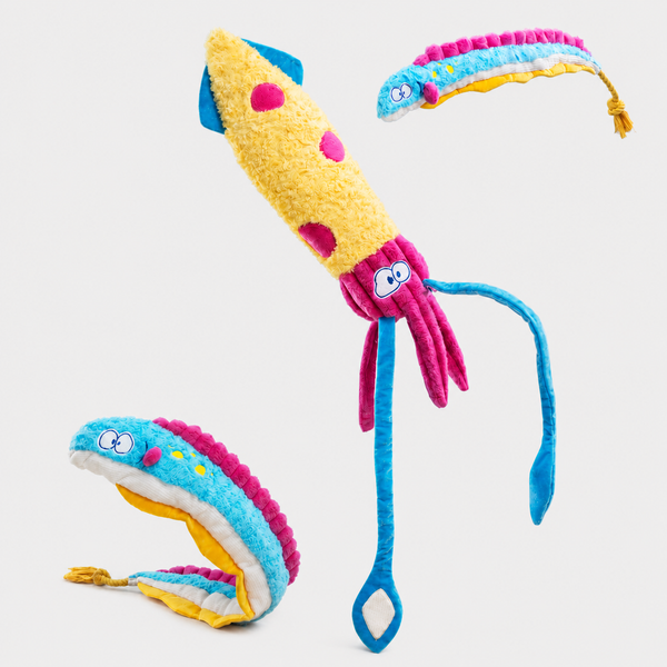 Squeak Tug Squid Plush