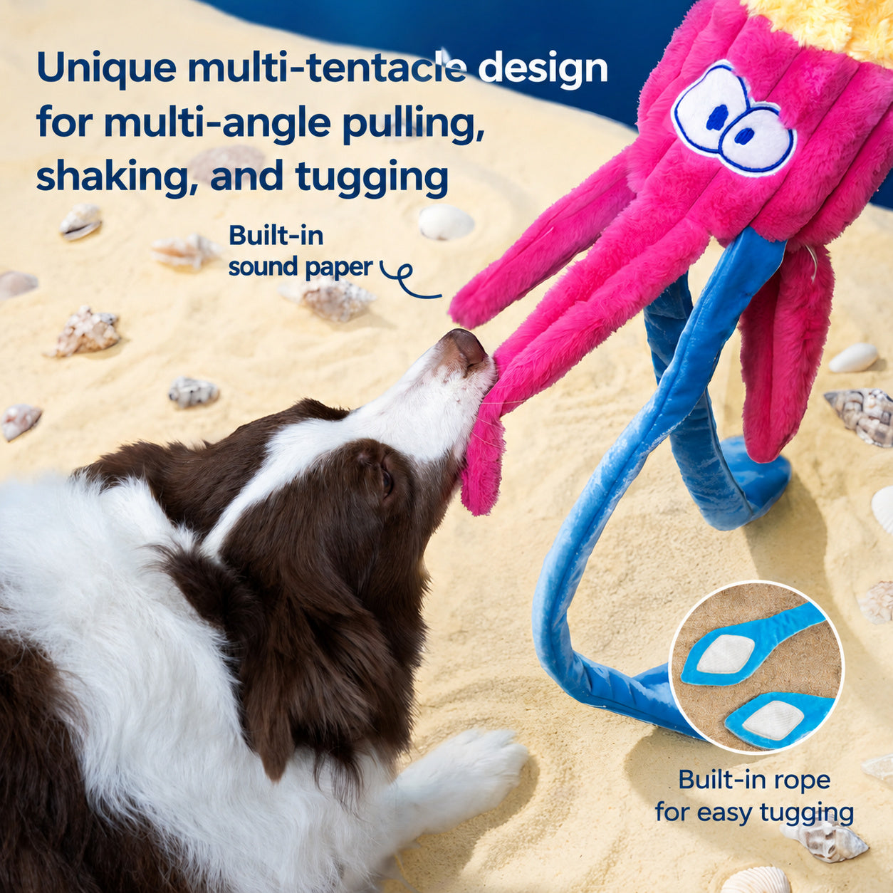 Squeak Tug Squid Plush