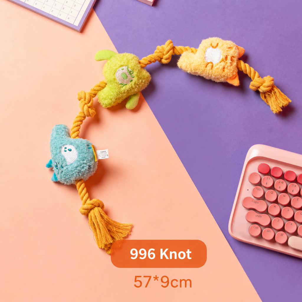 Color-pop Rope-knot Plush Chew