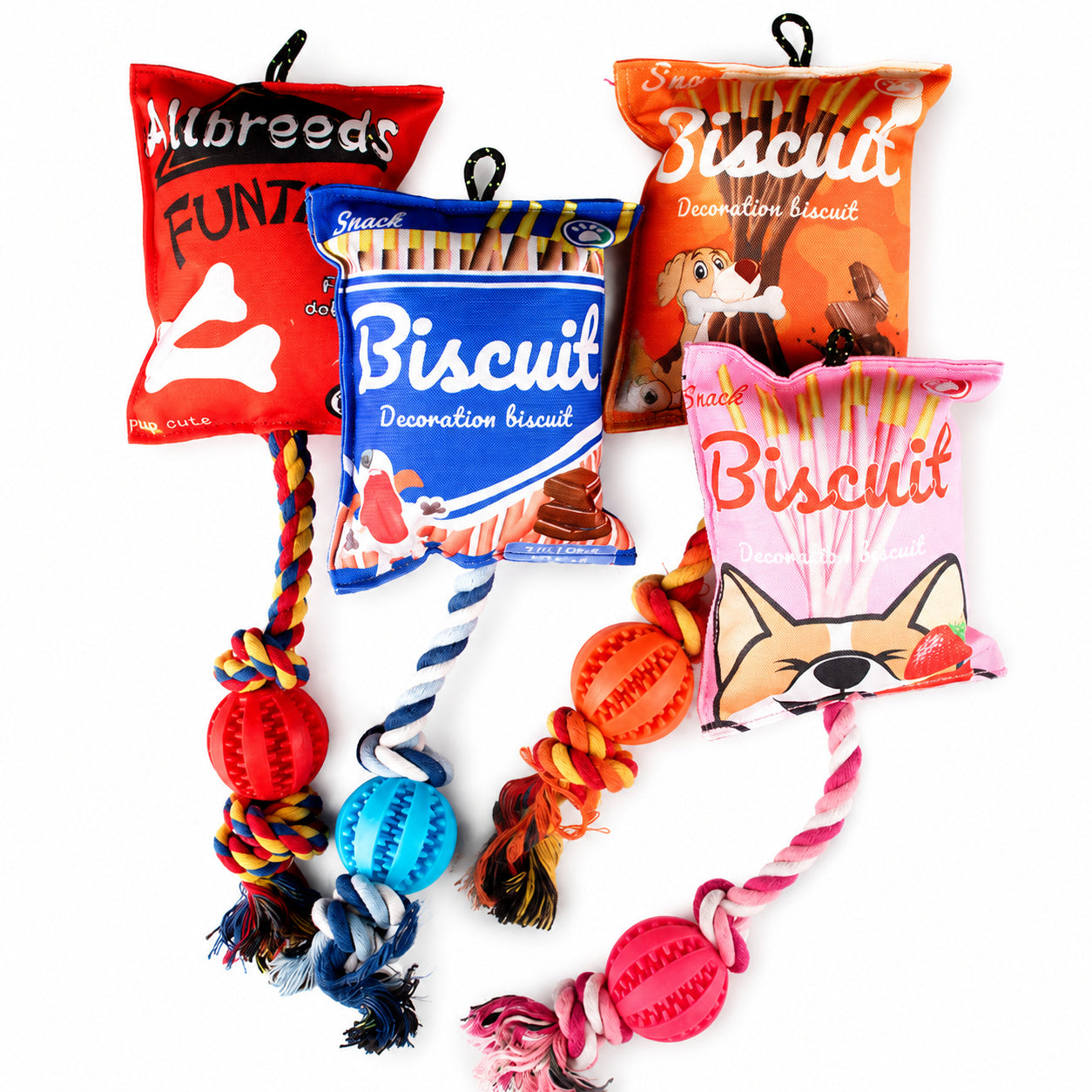 Squeaky Snack-bag Rope Toy