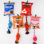 Squeaky Snack-bag Rope Toy