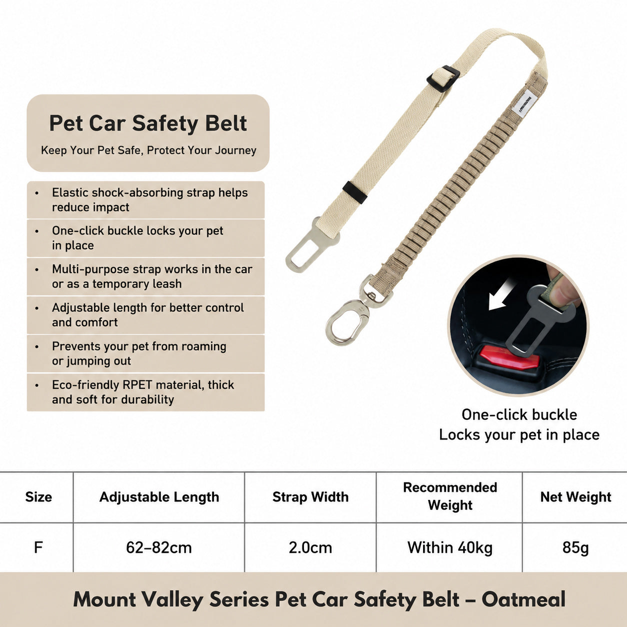 Bungee Car Seatbelt Leash
