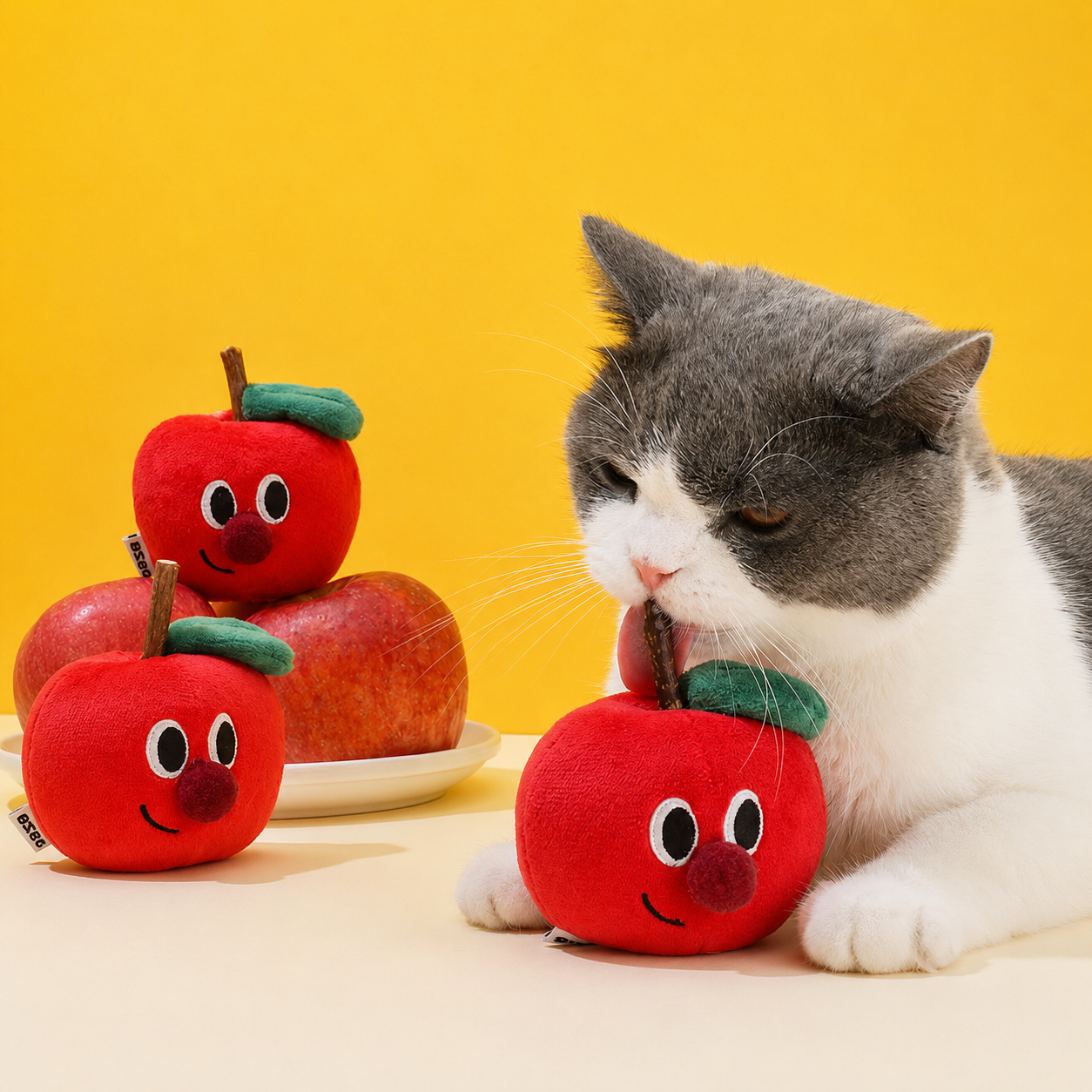 Silvervine apple catnip toy