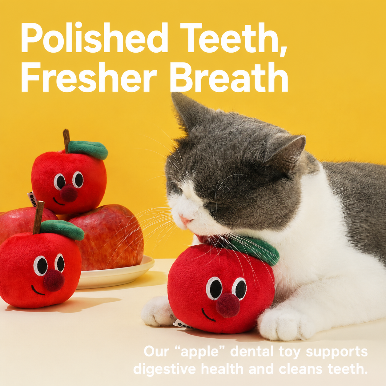 Silvervine apple catnip toy