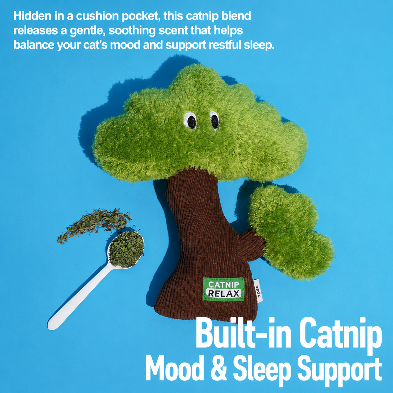 Pine tree catnip hugger toy