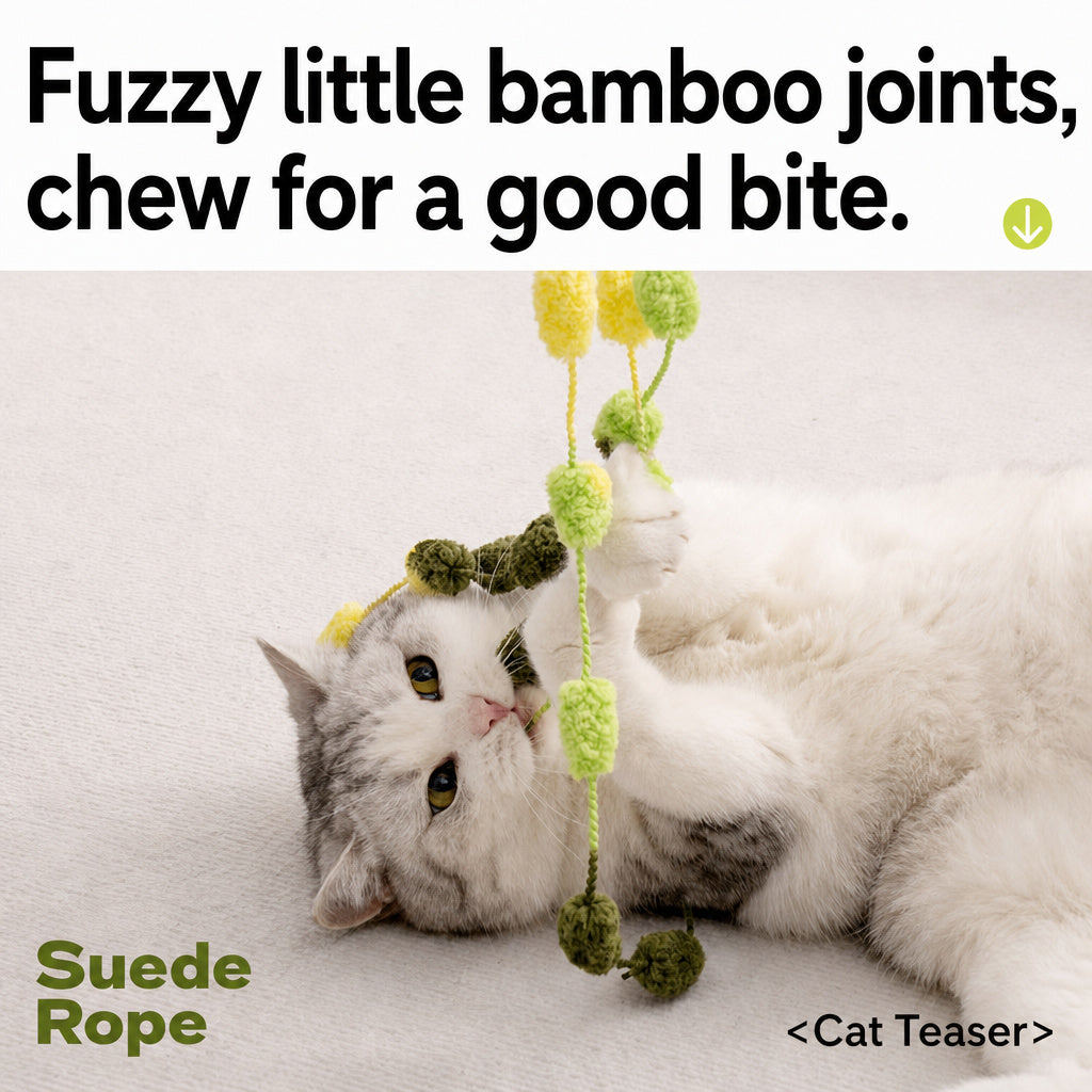 Cat Wand With Plush Flowers