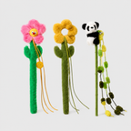 Cat Wand With Plush Flowers