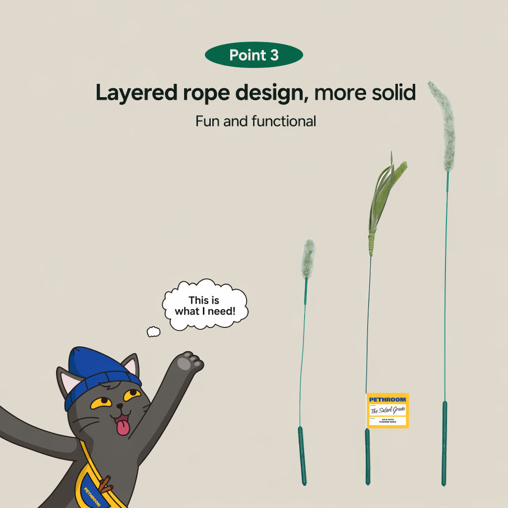 Long-stick Cat Teaser Wand