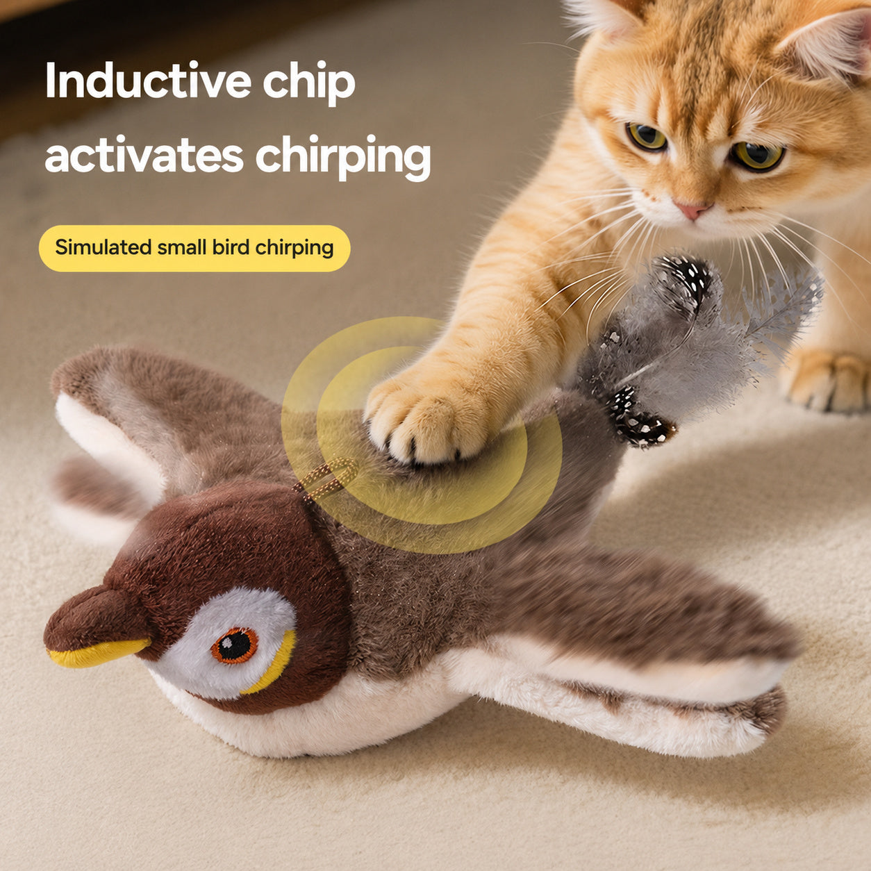 USB Rechargeable Chirping Cat Teaser