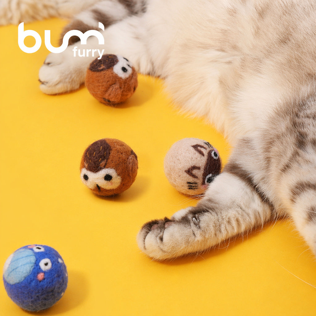 Hand-felted Wool Prey Balls