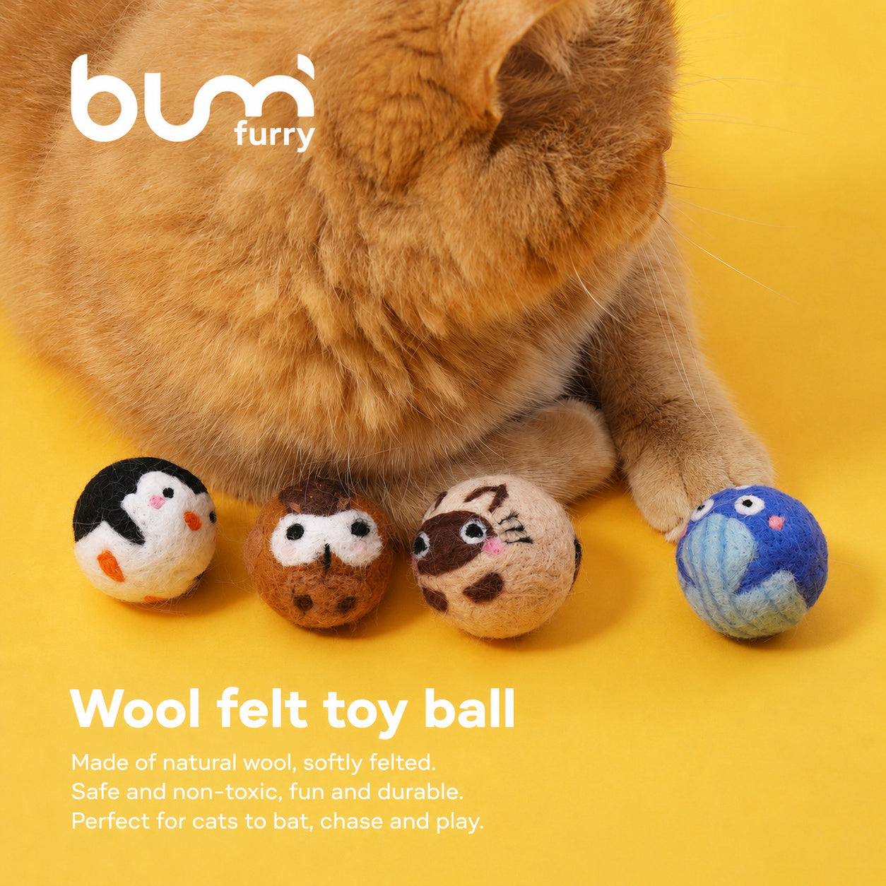 Hand-felted Wool Prey Balls