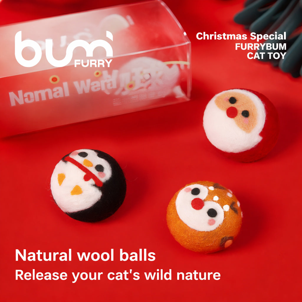 Handcrafted Wool Holiday Cat Balls