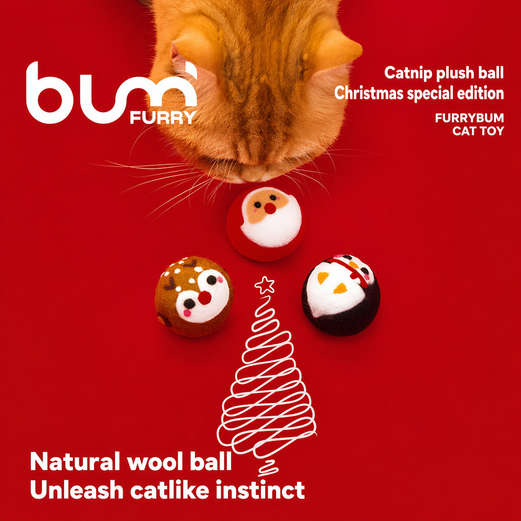 Handcrafted Wool Holiday Cat Balls