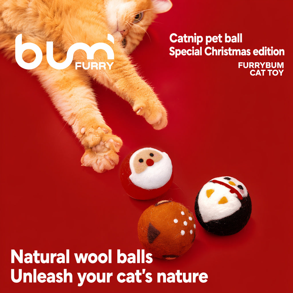 Handcrafted Wool Holiday Cat Balls