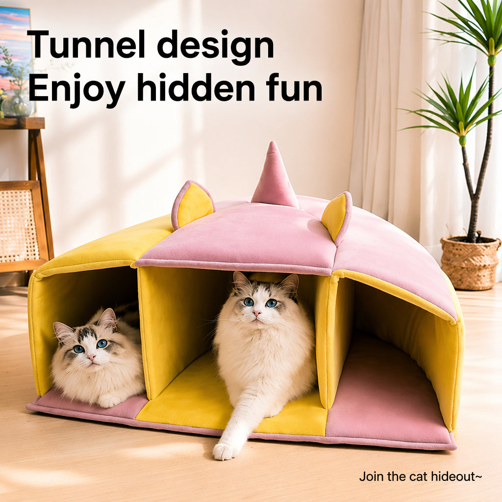 Breathable Plush Cat Tunnel