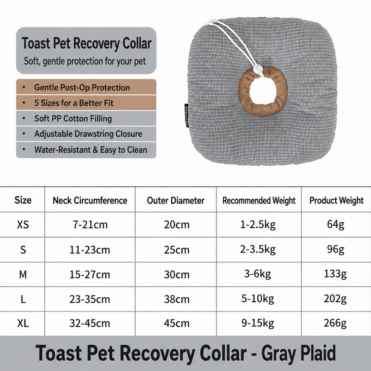 Gingham Toast-Soft Cat Collar