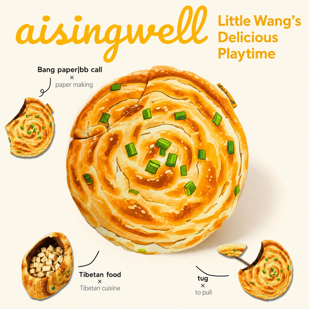 Scallion Pancake Snuffle Toy