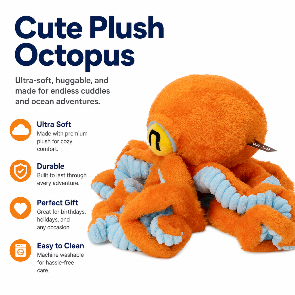 octopus squeaky tug toy