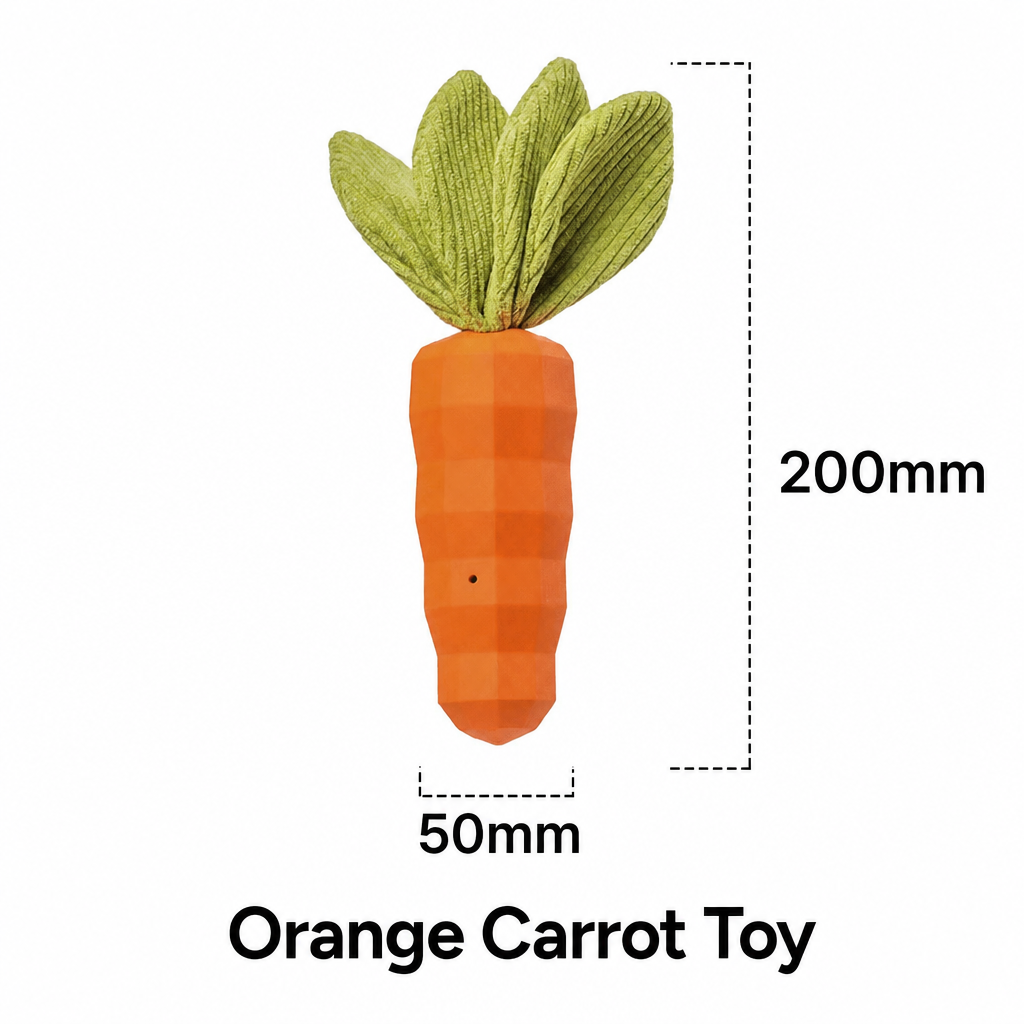 Squeaky Carrot Chew Toy