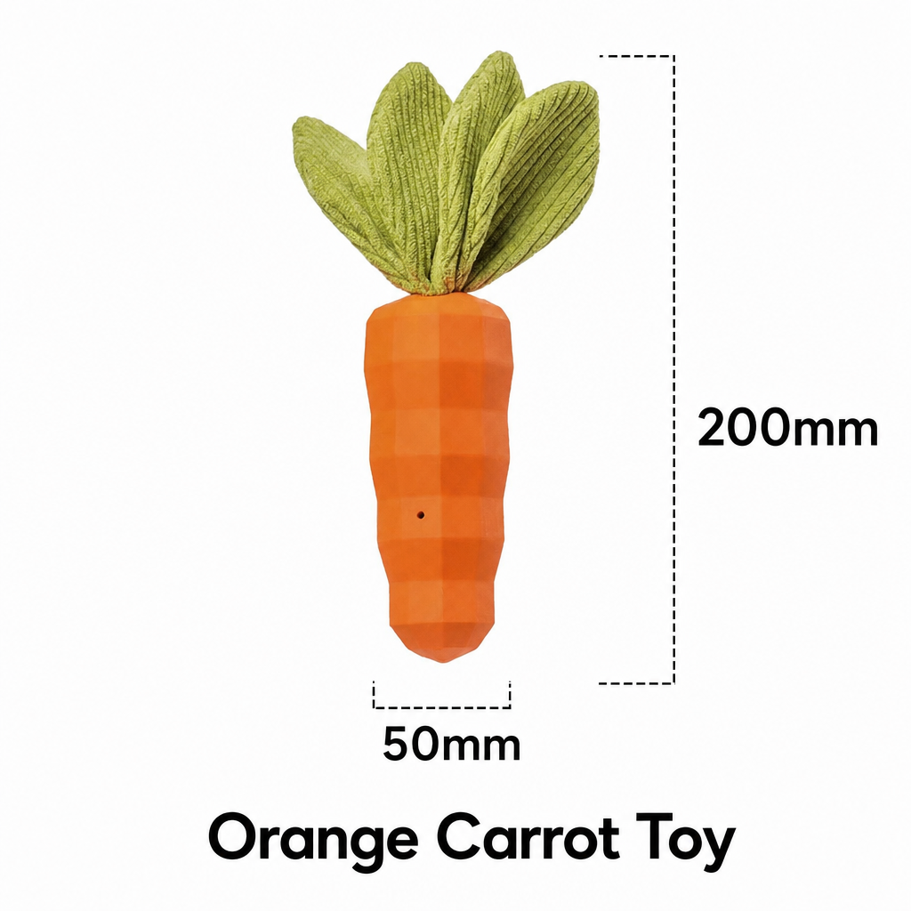 Squeaky Carrot Chew Toy