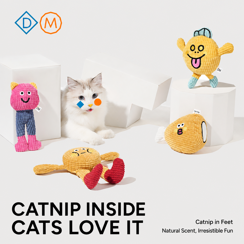 Waffle squeaky catnip plush